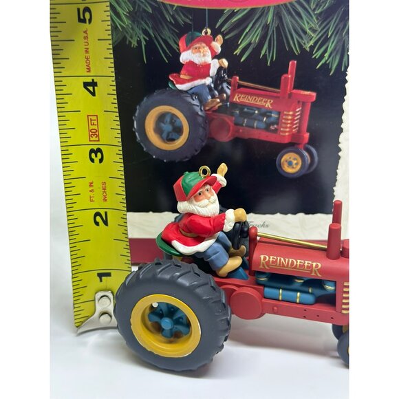 VTG 1994 Hallmark Keepsake Christmas Ornament 2.75" Here Comes Santa Tractor - Picture 4 of 5